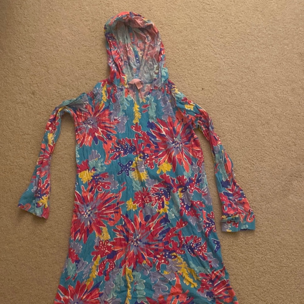 LILY PULITZER girls size 12 swim coverup with hood